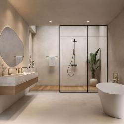 Combinación de ducha Waterevolution Flow con ducha de lluvia negro mate T141NPR