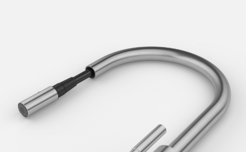 Franke Mythos Masterpiece Grifo de Cocina Acero Inoxidable con Boquilla en J y Cabezal de Ducha Extraíble - 115.0711.554