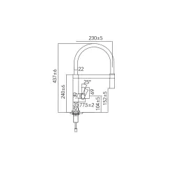 Mezclador monomando CARESSI de cocina Black Line acero inoxidable negro CA1112BK ECO 1208967206