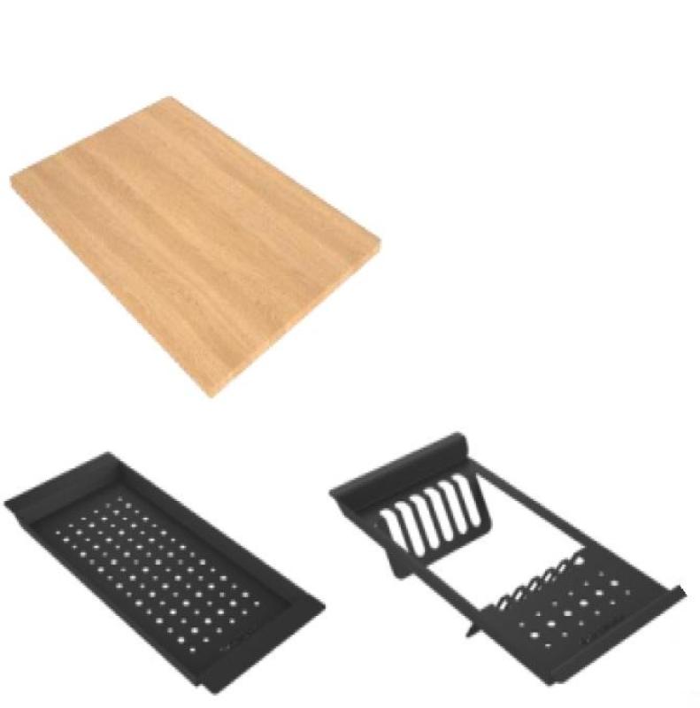 GraniteMy fregadero de granito para encimera de 56x48 cm, color negro, con tapón de cobre, incluye accesorios 1208967234.