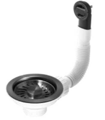 Conjunto de tapón de cesta Granitemy PVD en metal cepillado, conjunto de desagüe para fregadero incl. desbordamiento redondo 1208967253