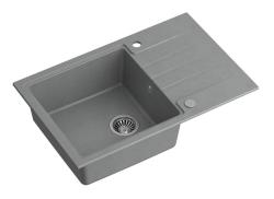 Quadri Cárdigan fregadero de montaje gris granito con escurridor reversible 78x50cm 1208967382