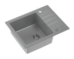 Quadri Cárdigan fregadero empotrado gris granito con escurridor reversible 62x50cm 1208967392