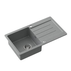 Fregadero Quadri Kendal de granito gris con escurridor 77x44cm reversible 1208967398