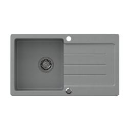 Fregadero Quadri Kendal de granito gris con escurridor 77x44cm reversible 1208967398