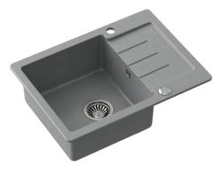 Fregadero Quadri Kendal de granito gris con escurridor 60x44cm reversible 1208967401