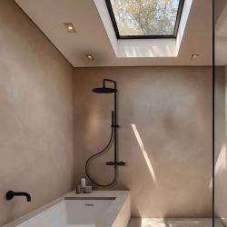 Waterevolution Flow combinación de ducha con rociador de lluvia negro mate 250mm T141N25PR