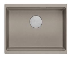 Quadri Newport II fregadero de granito bajo encimera taupe 560x450mm  con tapón y tapa de desagüe de acero inoxidable 1208967453