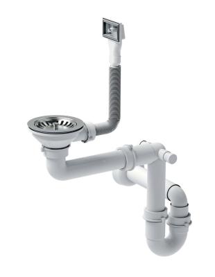 Conjunto de desagüe Quadri Oxford de acero inoxidable incluyendo rebosadero de acero inoxidable 1208967548