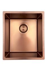 Fregadero Pure.Sink Prestige 34x40 cm PVD Cobre con radio de 10 mm para montaje bajo encimera, montaje a ras y montaje sobre encimera PPG3440-62.