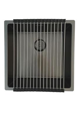 Lavabo Pure.Sink Prestige de 40x40 cm PVD Gun Metal con un radio de 10 mm para instalación bajo encimera, a ras de encimera y sobre encimera PPG4040-61.