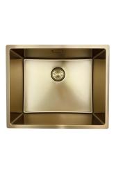 Fregadero Pure.Sink Prestige 50x40 cm PVD Oro con radio de 10 mm para instalación bajo encimera, al ras y sobre encimera PPG5040-60.