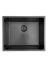 Fregadero Pure.Sink Prestige 50x40 cm PVD Gun Metal radio 10mm para instalación bajo encimera, a ras de encimera y sobre encimera PPG5040-61.