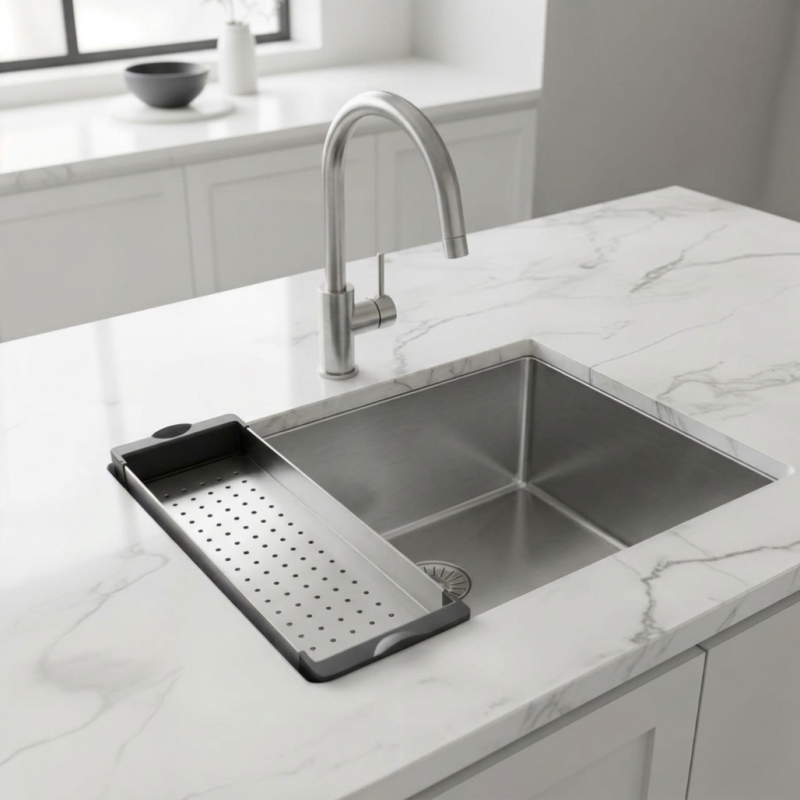 Fregadero de inserción Pure.Sink Prestige para fregadero de cocina de acero inoxidable PPGCL40-02.