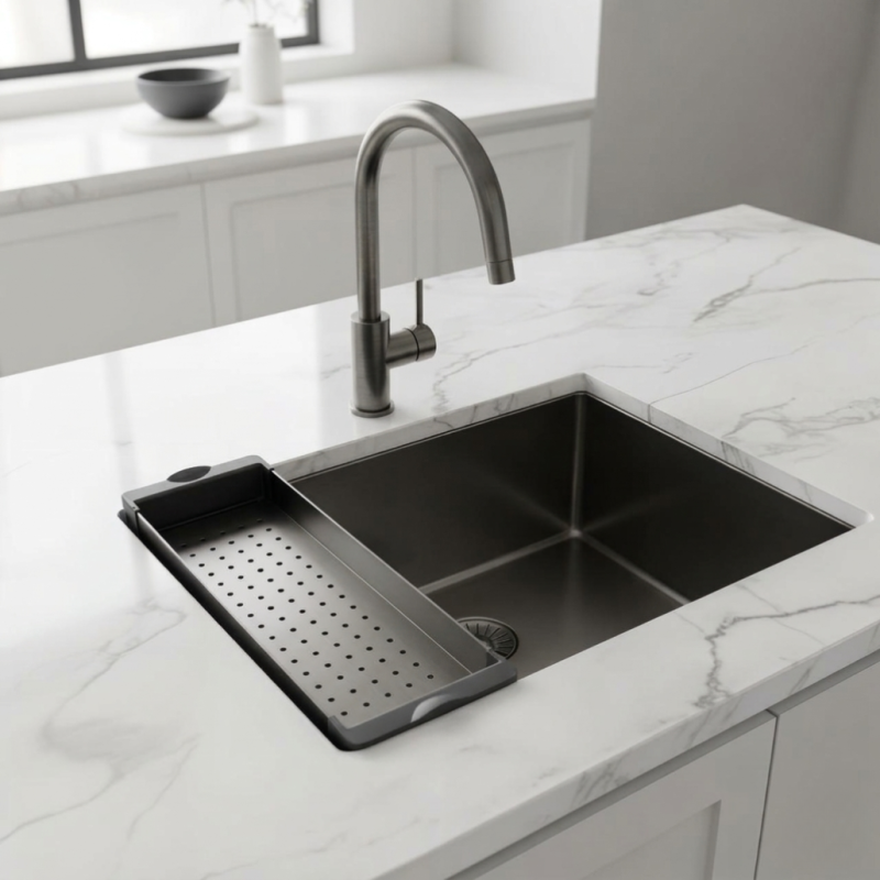 Pure.Sink Prestige bandeja empotrada para fregadero Gun Metal PPGCL40-61