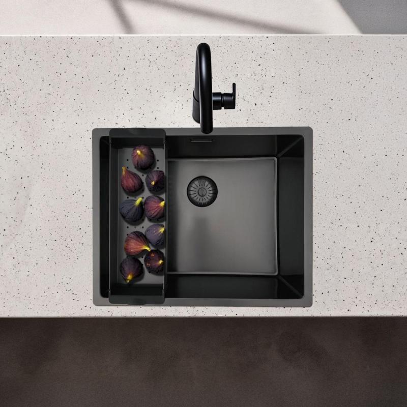 Pure.Sink Prestige bandeja empotrada para fregadero Gun Metal PPGCL40-61