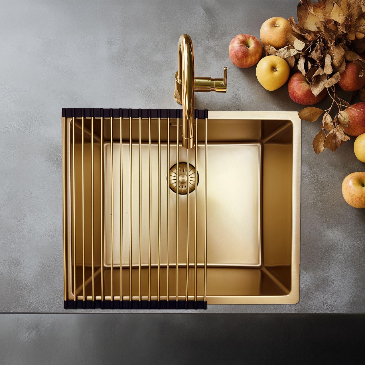Pure.Sink Prestige alfombrilla enrollable para fregadero Oro PPGRM40-60. - Productafbeelding 2