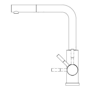Grifo de cocina Pure.Sink Elite Steel Spark-S PVD en oro cepillado con caño extraíble PS8041-60
