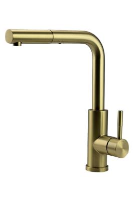 Grifo de cocina Pure.Sink Elite Steel Spark-S PVD en oro cepillado con caño extraíble PS8041-60