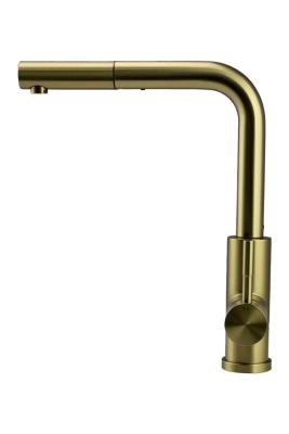 Grifo de cocina Pure.Sink Elite Steel Spark-S PVD en oro cepillado con caño extraíble PS8041-60