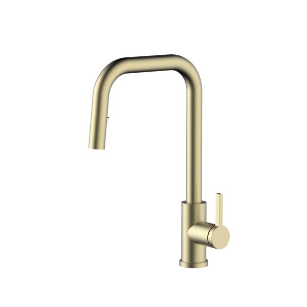 Grifo de cocina Ausmann Elite Steel Crystal-S PVD en oro cepillado con salida extensible PS8050-60