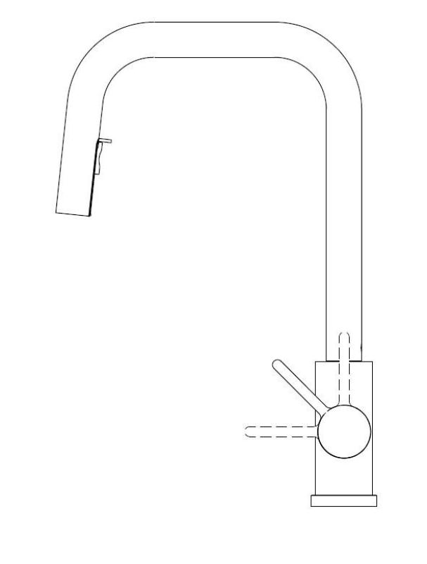Grifo de cocina Pure.Sink Elite Steel Crystal-S PVD Gun metal con caño extraíble PS8050-61