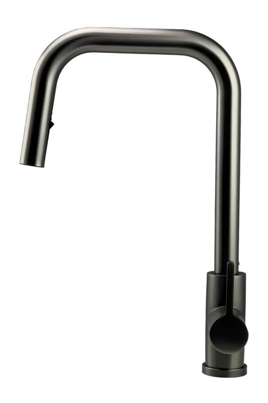Grifo de cocina Pure.Sink Elite Steel Crystal-S PVD Gun metal con caño extraíble PS8050-61