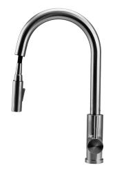 Grifo de cocina Pure.Sink Elite Steel Stream-S de acero inoxidable con caño extraíble PS8045-02