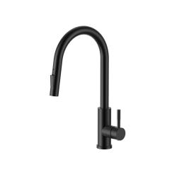 Ausmann Elite Steel Stream-S grifo de cocina negro mate con caño extraíble PS8045-10