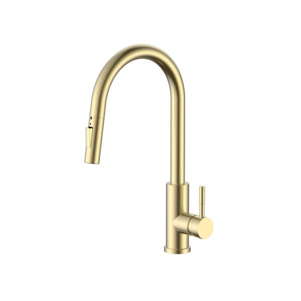 Ausmann Elite Steel Stream-S grifo de cocina PVD oro cepillado con caño extraíble PS8045-60