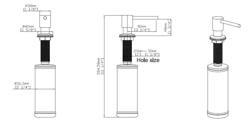 Dispensador de jabón empotrado Pure.Sink Elite Steel Shine, rellenable desde arriba, negro mate PS9010-10