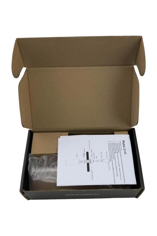 Dispensador de jabón empotrado Pure.Sink Elite Steel Shine, rellenable desde arriba, negro mate PS9010-10