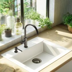 Dispensador de jabón empotrado Pure.Sink Elite Steel Shine, recargable desde arriba, PVD Gun Metal PS9010-61.