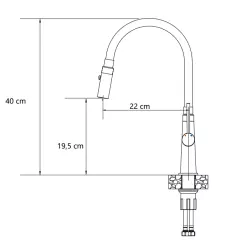 Quadri Preston Grifo de Cocina de Acero Inoxidable con 2 Posiciones y Boquilla Flexible Beige 1208967661