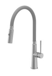 Quadri Preston Grifo de Cocina de Acero Inoxidable con 2 Funciones, Caño Flexible Gris 1208967662