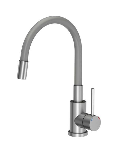 Quadri Bristol Grifo de Cocina de Acero Inoxidable con Caño Flexible Gris 1208967663