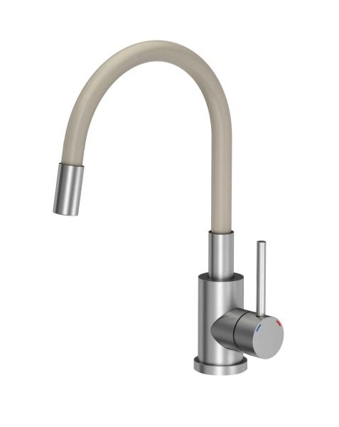 Quadri Bristol Grifo de Cocina de Acero Inoxidable con Caño Flexible Beige 1208967664