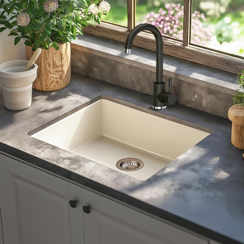 Quadri Coventry Grifo de Cocina Antracita con Caño Giratorio 1208967665