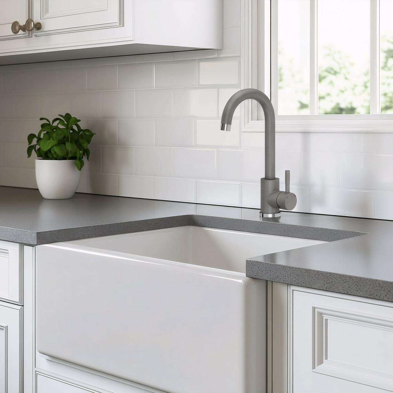 Quadri Coventry Grifo de Cocina Gris con Caño Giratorio 1208967666 - Productafbeelding 2
