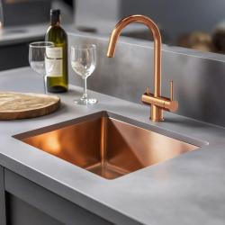 Quadri Leichester grifo de cocina PVD cobre de 3 vías con una conexión adicional para agua filtrada 1208967670.