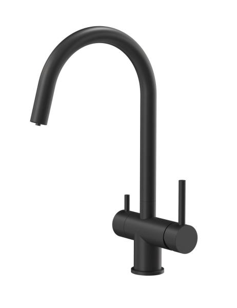 Quadri Leichester Grifo de Cocina de Negro de 3 vías con una conexión adicional para agua filtrada 1208967671