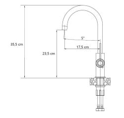 Quadri Lancaster Grifo de Cocina de Acero Inoxidable con Caño Giratorio 1208967678