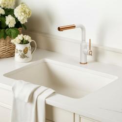 Quadri Stamford Grifo de Cocina Blanco con Acabado de Cobre PVD y Caño Extraíble 1208967687