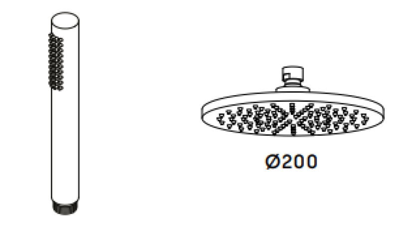 Waterevolution Flow combinación de ducha termostática con ducha de lluvia cromada de 200mm T141TN01