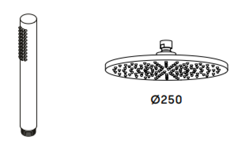 Waterevolution Flow combinación de ducha termostática con ducha de lluvia cromada de 250 mm T141TN2501