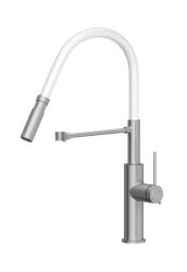 Quadri Retford Grifo de Cocina de Acero Inoxidable con Boquilla Flexible Blanca 1208967771