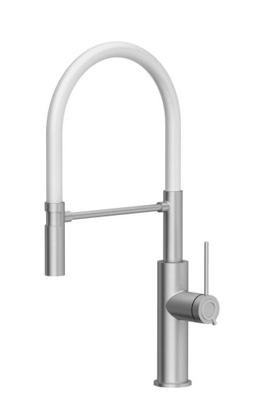 Quadri Retford Grifo de Cocina de Acero Inoxidable con Boquilla Flexible Blanca 1208967771