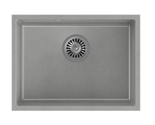 Quadri Elston Fregadero Bajo Encimera de Granito Gris 495x360mm con Tapón de Acero Inoxidable 1208967773