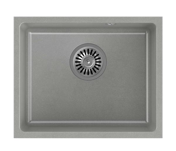 Quadri Elston Fregadero de Granito Gris Bajo Encimera 420x335mm con Tapón de Acero Inoxidable 1208967775