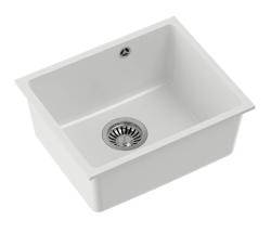 Quadri Elston Fregadero de Granito Blanco de Instalación Inferior 420x335mm con Tapón de Acero Inoxidable 1208967776